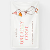 Cute Girl One Silly Goose 1st Birthday 横断幕 (縦)