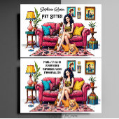 Cute Girl Pet Sitter Dog Walker 名刺