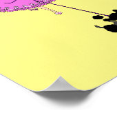 Cute Girl Pink Dress Black poodle original cartoon ポスター (角)