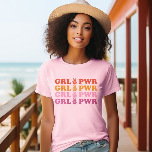 Cute Girl Power Peace Sign Tシャツ