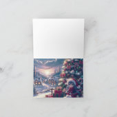 Cute Girl Santa Claus with Beard サンキューカード (内部)