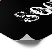 Cute Girl Sock Monkey Black Pink Stripes Poster ポスター (角)