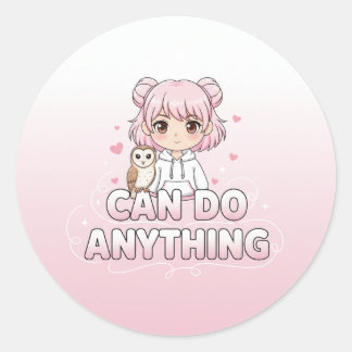 Cute girl stickers  ラウンドシール