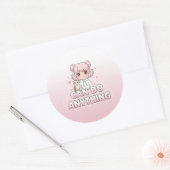 Cute girl stickers ラウンドシール (封筒)