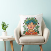 Cute Girl, Throw Pillow クッション (椅子)
