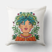 Cute Girl, Throw Pillow クッション (正面)