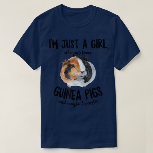 Cute Girl Who Loves Guinea Pigs And 3 People Fun A Tシャツ (デザイン正面)