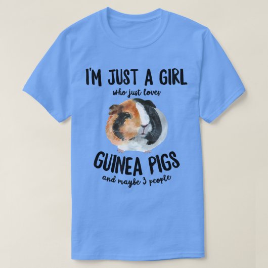 Cute Girl Who Loves Guinea Pigs And 3 People Fun A Tシャツ (デザイン正面)
