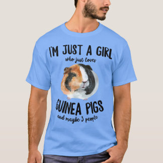 Cute Girl Who Loves Guinea Pigs And 3 People Fun A Tシャツ