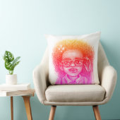 Cute Girl with Glasses Throw Pillow クッション (椅子)