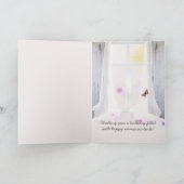 cute girl with pink hair birthday カード (内部)