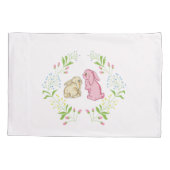 Cute Girl Wreath Bunny Pillowcase 枕カバー (裏面)