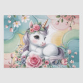 Cute girls baby unicorn decoupage  薄葉紙 (正面)