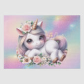 Cute girls baby unicorn decoupage  薄葉紙 (正面)