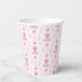 Cute Girls Birthday Party Pink Dinosaur 紙コップ (裏面)