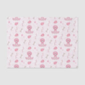 Cute Girls Birthday Pink Dinosaur 薄葉紙 (正面)