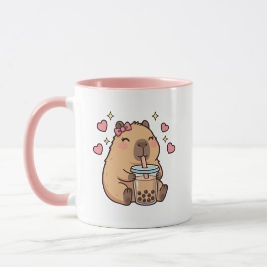 Cute Girls Capybara Ramen Kawaii Tea Kawaii Capy マグカップ (左)
