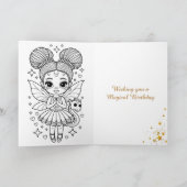 Cute Girl's Fairy and Dragon Themed Birthday カード (内部)