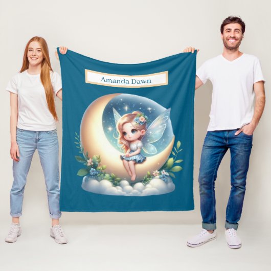 Cute girls fairy lovers add name フリースブランケット (インサイチュ)