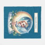 Cute girls fairy lovers add name フリースブランケット (正面(横))