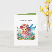 Cute girls fairy lovers customizable  カード (黄色い花)