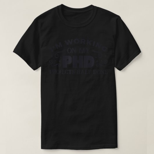Cute Girls Funny ADHD Working on my PHD Projects H Tシャツ (デザイン正面)