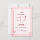 Cute Girls Night Galentine Pink Party Invitation 出欠カード (正面)