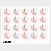Cute Girls Princess Birthday Thank You Sticker ラウンドシール (シート)