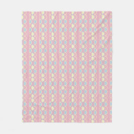 Cute Girls Scallop Stripe Fleece Blanket フリースブランケット