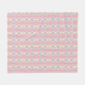 Cute Girls Scallop Stripe Fleece Blanket フリースブランケット (正面(横))