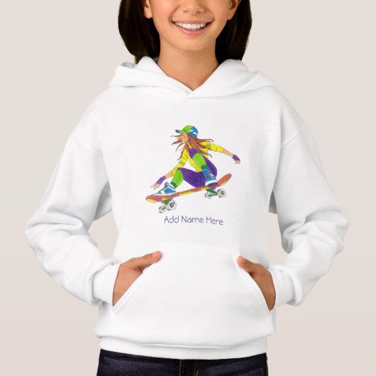 Cute Girls Skateboarder Sweat Shirt (正面)
