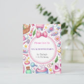 Cute Girls Spa Sleepover Birthday Party Invitation 招待状 (スタンド正面)