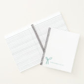 Cute Girly Aqua Ribbon Bow Custom  ノートブック (内部)