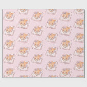 Cute Girly Bear reading Shojo Manga on Cozy Bed ラッピングペーパー (フラット)