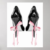 Cute Girly Bow Wall  ポスター (正面)