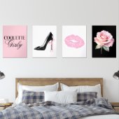 Cute Girly Bow Wall Wall Art Sets (寝室)