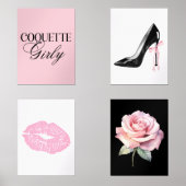 Cute Girly Bow Wall Wall Art Sets (正面)
