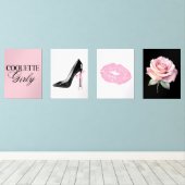 Cute Girly Bow Wall Wall Art Sets (ウッドフロア)