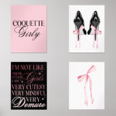 Cute Girly Bow Wall Wall Art Sets (正面)