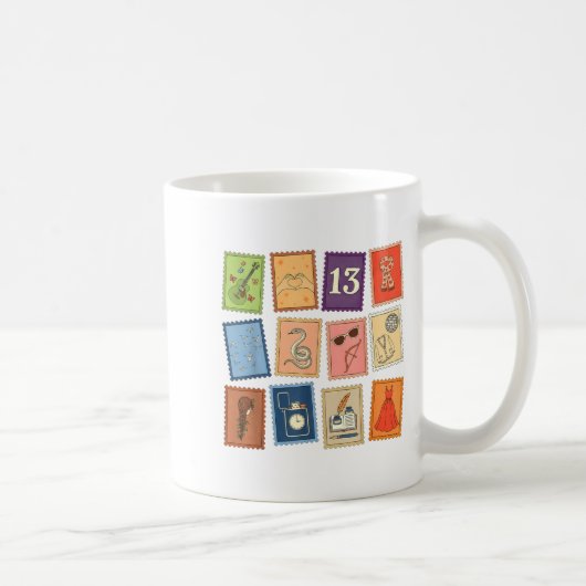 Cute Girly Christmas Pajama Music Album Stamp Aest コーヒーマグカップ (右)