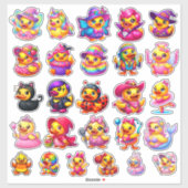 Cute Girly Halloween Costume Rubber Duck Stickers シール (シート)
