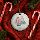 Cute girly mermaid ocean beach christmas keepsake セラミックオーナメント