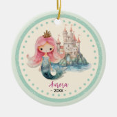 Cute girly mermaid ocean beach christmas keepsake セラミックオーナメント (正面)