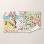 Cute girly pastel background floral collage art バスタオルセット (ハンドタオル)