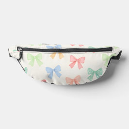 Cute Girly Pastel Coquette Bow Pattern ファニーパック