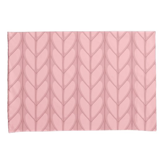 Cute Girly Pastel Pink Faux Oversized Knit Pattern 枕カバー (正面右)