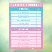 Cute Girly Pink Blue Glitter Kids Daily Chores  ウィンドウサイン (シート3)