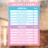 Cute Girly Pink Blue Glitter Kids Daily Chores  ウィンドウサイン (シート2)