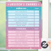 Cute Girly Pink Blue Glitter Kids Daily Chores  ウィンドウサイン (ホーム)