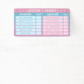 Cute Girly Pink Blue Glitter Kids Daily Chores 横断幕 (インサイチュ)